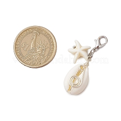 Подвесные украшения из натуральных смешанных ракушек каури&nbsp;HJEW-JM02922-02