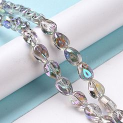 Прозрачные стеклянные бусины гальваническим пряди&nbsp;GLAA-C025-02F