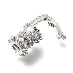 Поручни для пончиков из латуни с микропаве из кубического циркония&nbsp;LS-KK-U061-17P