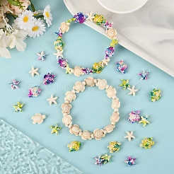 120 шт. 6 вида синтетических бирюзовых бусин G-YW0002-30