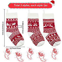 3 шт. 3 вида вязаных рождественских носков из шерстяной пряжи&nbsp;FEPA-SP0001-04B