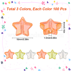 300шт 3 цвета экологически чистые прозрачные акриловые бусины&nbsp;OACR-SC0001-67