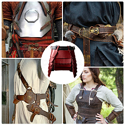 Юбка из искусственной кожи средневекового викинга с поясом&nbsp;AJEW-WH20077-031B