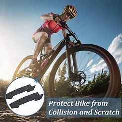 シリコン自転車ダウンチューブフレームプロテクター  自転車フレームガード  自転車を衝突や傷から守る  矢印  ブラック  220x58x2mm&nbsp;AJEW-WH0317-17