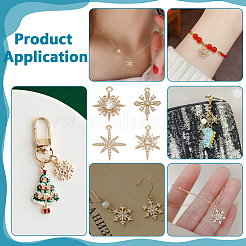 16 pièces 4 styles en laiton micro pavé pendentifs en zircone cubique claire&nbsp;KK-PH0011-49