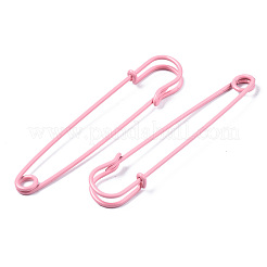塗装鉄安全ピンをスプレー  ブローチ作りに  キルト針  ピンク  75x17x6mm  穴：4.5mm  ピン：1.5mm&nbsp;IFIN-T017-09K