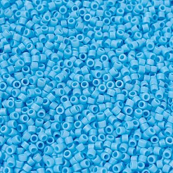 MIYUKIデリカビーズ小  シリンダー  日本製シードビーズ  15/0  （dbs0879)マット不透明ターコイズブルーab  1.1x1.3mm  穴：0.7mm  約3500個/10g&nbsp;X-SEED-J020-DBS0879