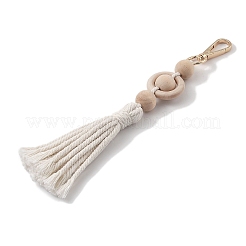 Подвесные украшения ручной работы из нейлоновых ниток в технике макраме&nbsp;HJEW-P019-09G-01