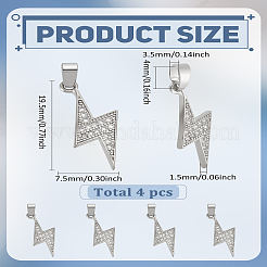 4шт латунные подвески с микропаве и кубическим цирконием&nbsp;ZIRC-LP0001-18P