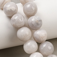 Круглые пряди натурального сумасшедшего кружева из агата с бисером G-L374-01-12mm