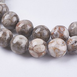天然のマイファナイト/マイファンストーンビーズ連売り  ラウンド  6mm  穴：1mm  約62個/連  15.1インチ（38.4cm）&nbsp;X-G-I187-6mm-01