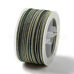 14m ツートンポリエステル編みコード  ラウンド  濃い緑  2.5mm  約15.31ヤード（14m）/ロール&nbsp;OCOR-G015-02A-20