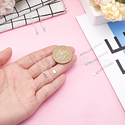 12 шт. 925 конца из стерлингового серебра с удлинительными цепочками и подвесками-капельками STER-GO0001-56