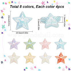 32шт 8 цвета акриловые бусины с УФ-покрытием MACR-SC0001-48