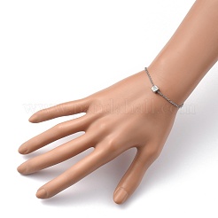 Браслеты с подвесками из латуни с прозрачным кубическим цирконием&nbsp;BJEW-JB05400-04