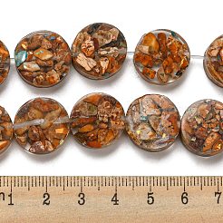 Окрашенная натуральная императорская яшма с нитями смоляных бусин G-G083-E04-01