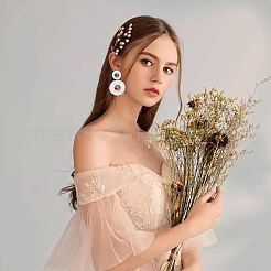 2 пара сережек-гвоздиков в виде цветка из рафии в двух стилях&nbsp;EJEW-FI0003-23