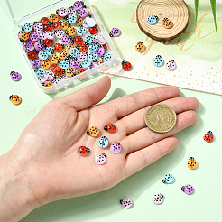 100 шт. 5-х цветный кабошон из светящейся смолы в виде божьей коровки&nbsp;MRMJ-SP0001-11