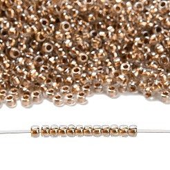 トーホー 8/0ラウンドビーズ  日本製シードビーズ  （金メッキの裏地付きクリスタル989)個  3mm  穴：1mm  約1110個/50g&nbsp;SEED-XTR08-0989