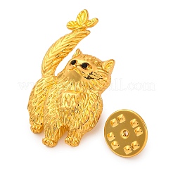 Broche chat en alliage avec strass&nbsp;JEWB-Q045-02G