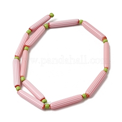 Perles chevron en fil de verre faites à la main&nbsp;LAMP-Z019-01-10