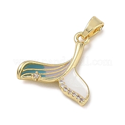 Pendentifs en laiton émaillé et zircon cubique transparent&nbsp;LS-KK-G603-01G-02