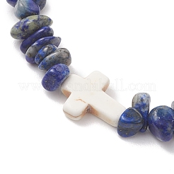 Браслеты из натурального лазурита и синтетической бирюзы для женщин&nbsp;BJEW-JB13230