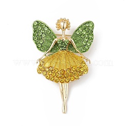 Эмалированная булавка с танцовщицей бабочки и стразами&nbsp;LS-JEWB-P016-01G-01
