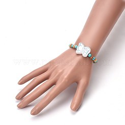 (vendita di fabbrica di feste di gioielli) braccialetti elasticizzati per bambini con perline di legno&nbsp;BJEW-JB04129-05