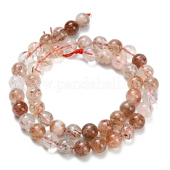 Нити бусин из натурального медного рутилированного кварца&nbsp;G-L642-B07-8mm