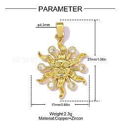 Pendenti in zirconi cubici trasparenti in micro pavè di ottone&nbsp;CU-OY001-71G