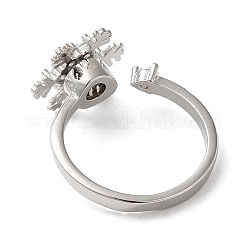 Вращающееся открытое кольцо со снежинкой из кубического циркония&nbsp;LS-RJEW-Q776-04P