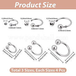 12 Stück 3 Stile Legierung Hufeisenschnalle&nbsp;FIND-GF0008-91P