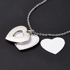 Сублимация пустой алюминиевый кулон ожерелье&nbsp;LS-NJEW-E020-01P-02