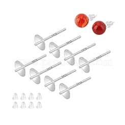 4 пара 925 сережек-гвоздиков из стерлингового серебра&nbsp;STER-PH0003-93