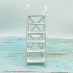 ドールハウス 木製はしご おもちゃ  マイクロランドスケープドールハウスアクセサリー  小道具の装飾のふりをする  ホワイト  80x46x140mm&nbsp;PW-WG59266-01
