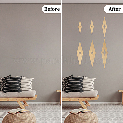 6 pieza de rombo de hierro con estrella para montar en la pared&nbsp;DIY-WH0678-94B