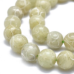 Natur Xiuyan Jade Perlen Stränge&nbsp;G-O179-B05-10mm