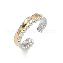 Двухцветные манжетные кольца из нержавеющей стали 304 RJEW-S635-01GP-D