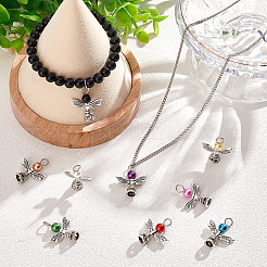天使の模造真珠アクリルパーツ  チベット風合金チャーム  ミックスカラー  22~23x20x7.5mm  穴：2.5~3mm  40個/箱&nbsp;FIND-PH0010-04