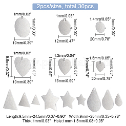 30 шт. 15 подвески из нержавеющей стали 304 STAS-DC0001-07