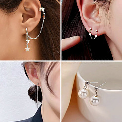30 pièce de boucles d'oreilles à tige en acier inoxydable 304&nbsp;STAS-TADJ0001-02