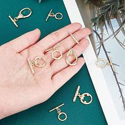 8 комплект латунных застежек-тоглов 4-х стилей&nbsp;KK-GA0001-16