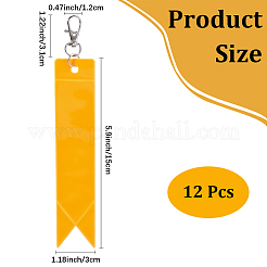 12шт прямоугольные подвесные брелки из ПВХ&nbsp;AJEW-CN0005-24B