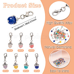 42шт 7 стильных подвесных украшения из драгоценных камней&nbsp;HJEW-TA0001-20