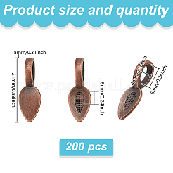 200 шт. плоские клеевые скобы из сплава в тибетском стиле&nbsp;FIND-GO0002-98AB