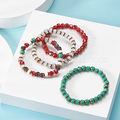 Bracciali elasticizzati con perline di vetro da donna&nbsp;BJEW-JB09350
