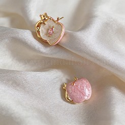 Pendientes de botón de latón con circonita cúbica individual engastada para mujer.&nbsp;WGF0550-01