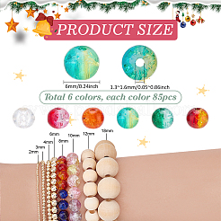 Рождественская тематика распыление/выпечка окрашенные стеклянные бусины с трещинами нити&nbsp;CCG-PH0001-22B