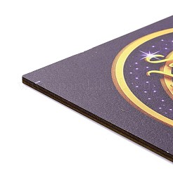 Доска плотности темы Ид деревянная настенная подвеска дверная табличка с орнаментом&nbsp;HJEW-C004-02E